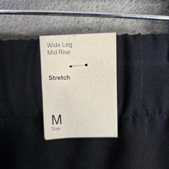 Womens Prologue Black Pull On Wide Leg Pants Mid Rise Polyester Stretch Size M - Picture 6 of 10
